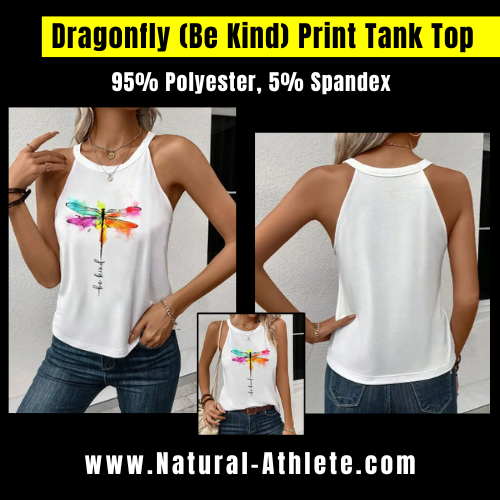 Dragonfly (Be Kind) Print Ladies Tank Top