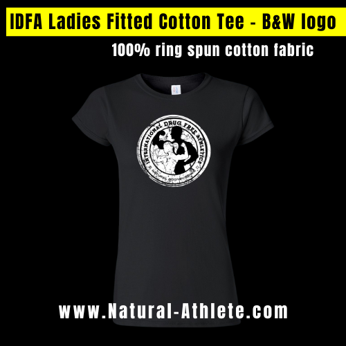 IDFA Ladies Fitted Cotton Tee - B&W logo