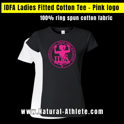 IDFA Ladies Fitted Cotton Tee - Pink logo