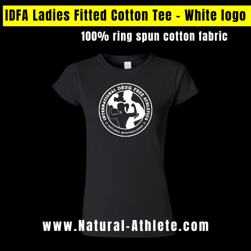 IDFA Ladies Fitted Cotton Tee - White logo