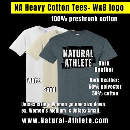 NATURAL ATHLETE Heavy Cotton Tees - W&B logo
