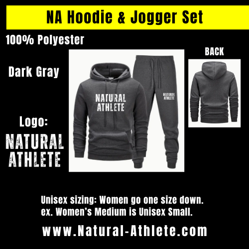 NATURAL ATHLETE Unisex Hoodie & Jogger Set - DARK GRAY