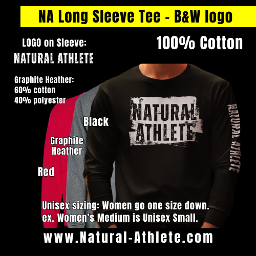 NATURAL ATHLETE Long Sleeve Tee - B&W logo