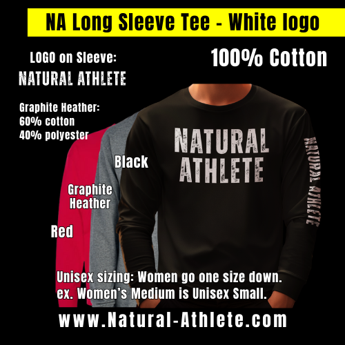 NATURAL ATHLETE Long Sleeve Tee - White logo