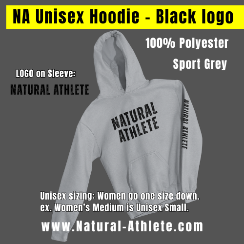 NATURAL ATHLETE Unisex Hoodie - Black logo