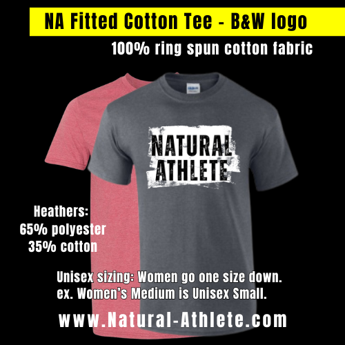 NATURAL ATHLETE Fitted Cotton Tee - B&W logo