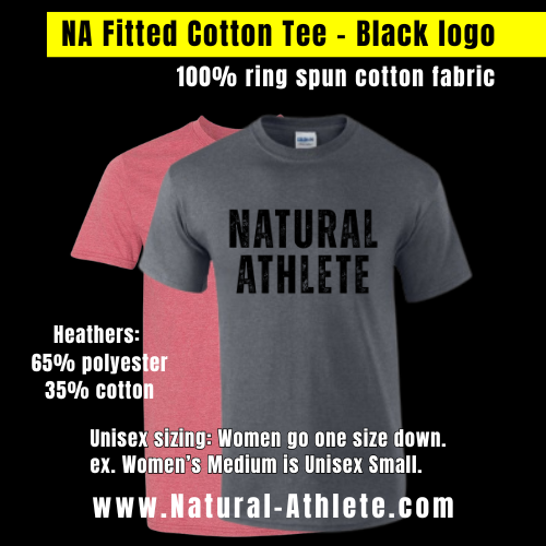 NATURAL ATHLETE Fitted Cotton Tee - Black logo