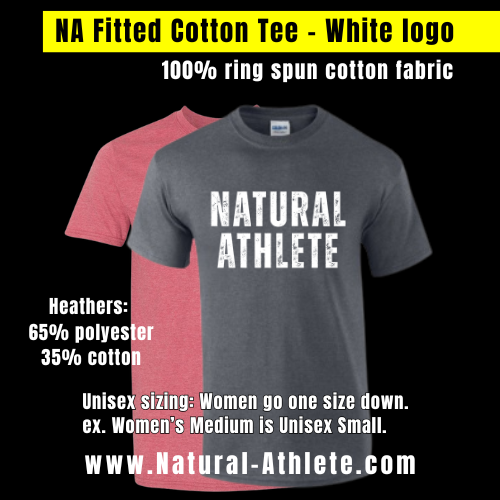 NATURAL ATHLETE Fitted Cotton Tee - White logo