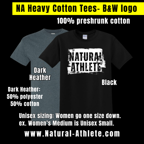 NATURAL ATHLETE Heavy Cotton Tees - B&W logo