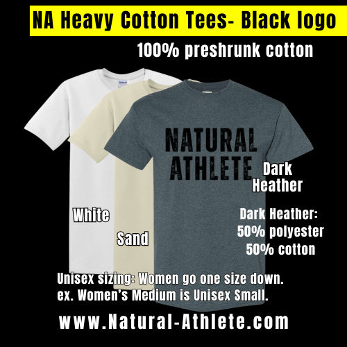 NATURAL ATHLETE Heavy Cotton Tees - Black logo