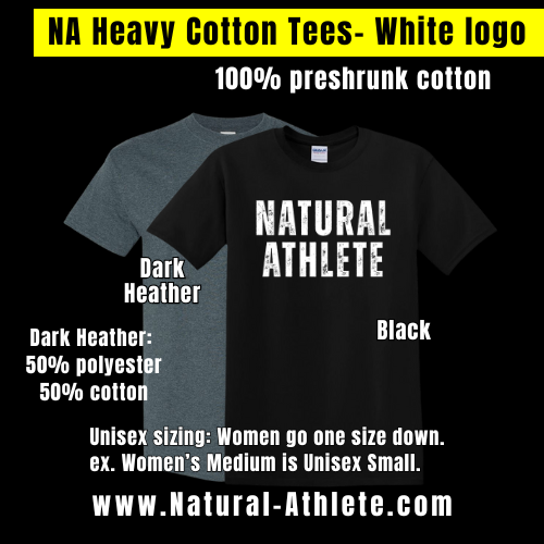 NATURAL ATHLETE Heavy Cotton Tees - White logo