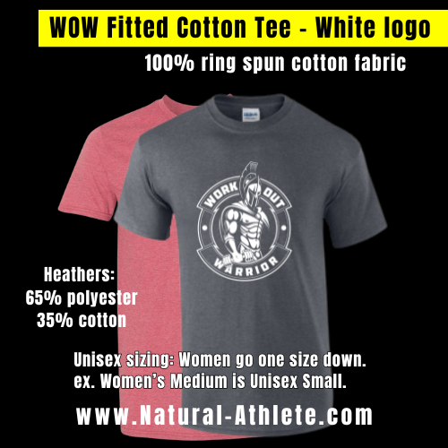 WORKOUT WARRIOR Fitted Tee - White logo