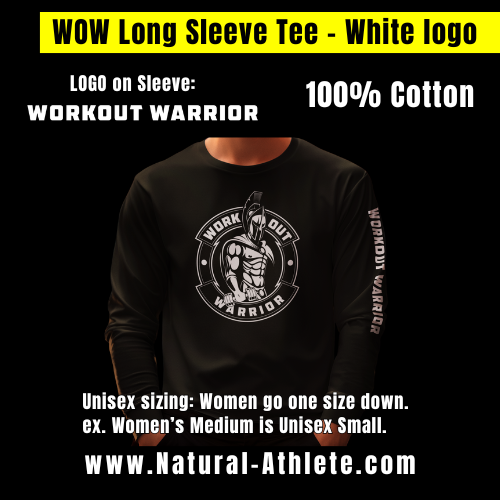 WORKOUT WARRIOR Long Sleeve Tee - White logo