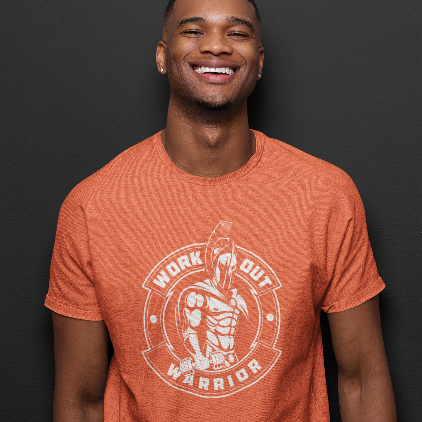 WORKOUT WARRIOR Fitted Cotton Tee - Orange