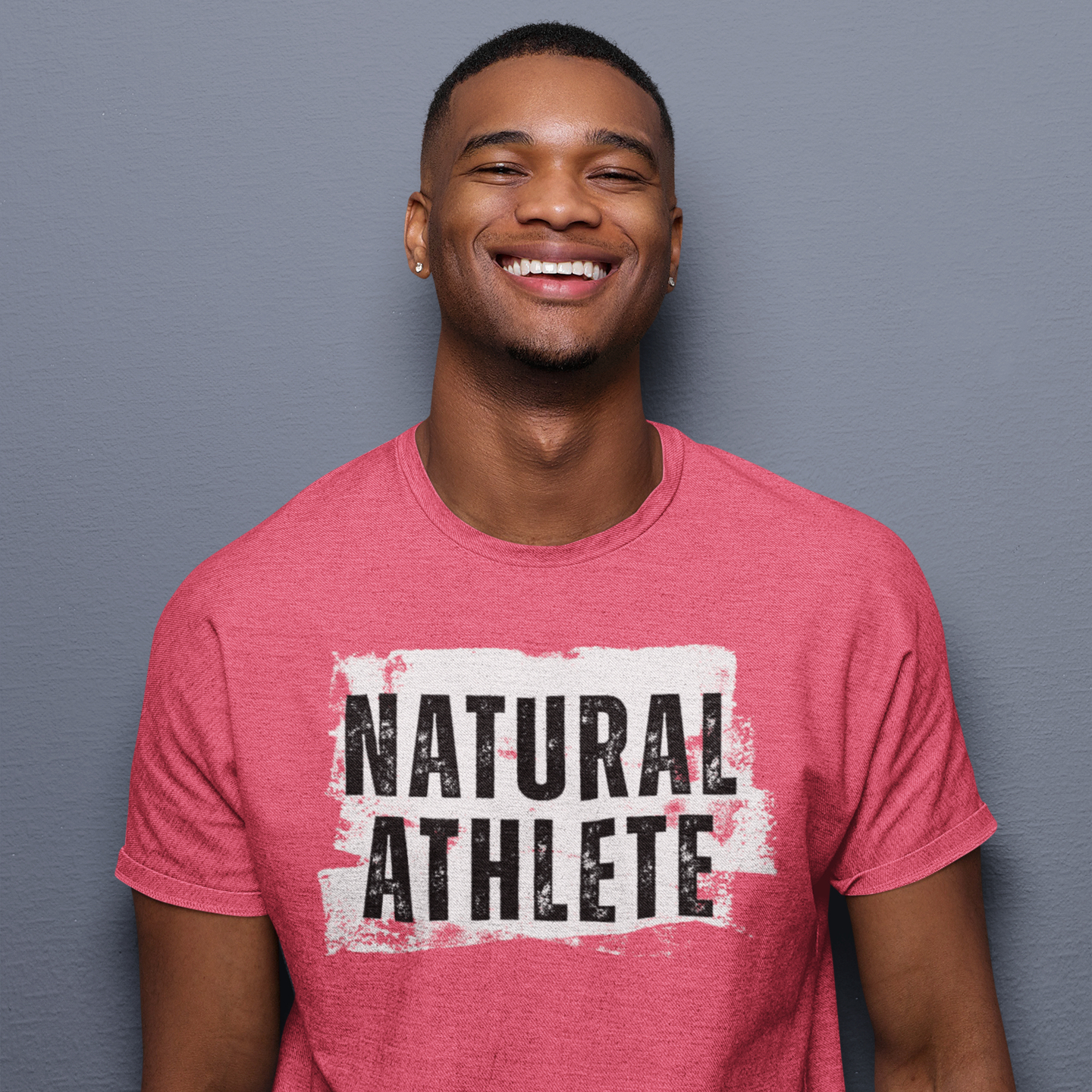 NATURAL ATHLETE Fitted Cotton Tee - B&W logo