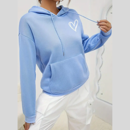 Heart Print Hoodie