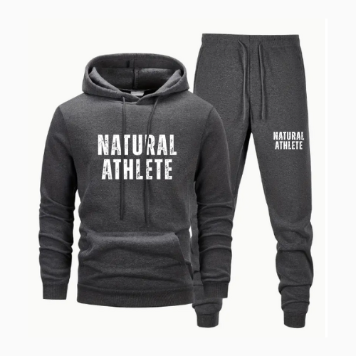 NATURAL ATHLETE Unisex Hoodie & Jogger Set - DARK GRAY