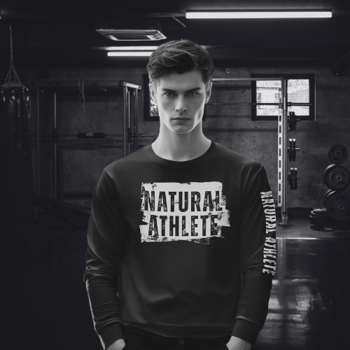 NATURAL ATHLETE Long Sleeve Tee - B&W logo