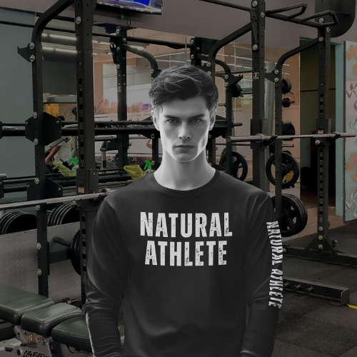 NATURAL ATHLETE Long Sleeve Tee - White logo