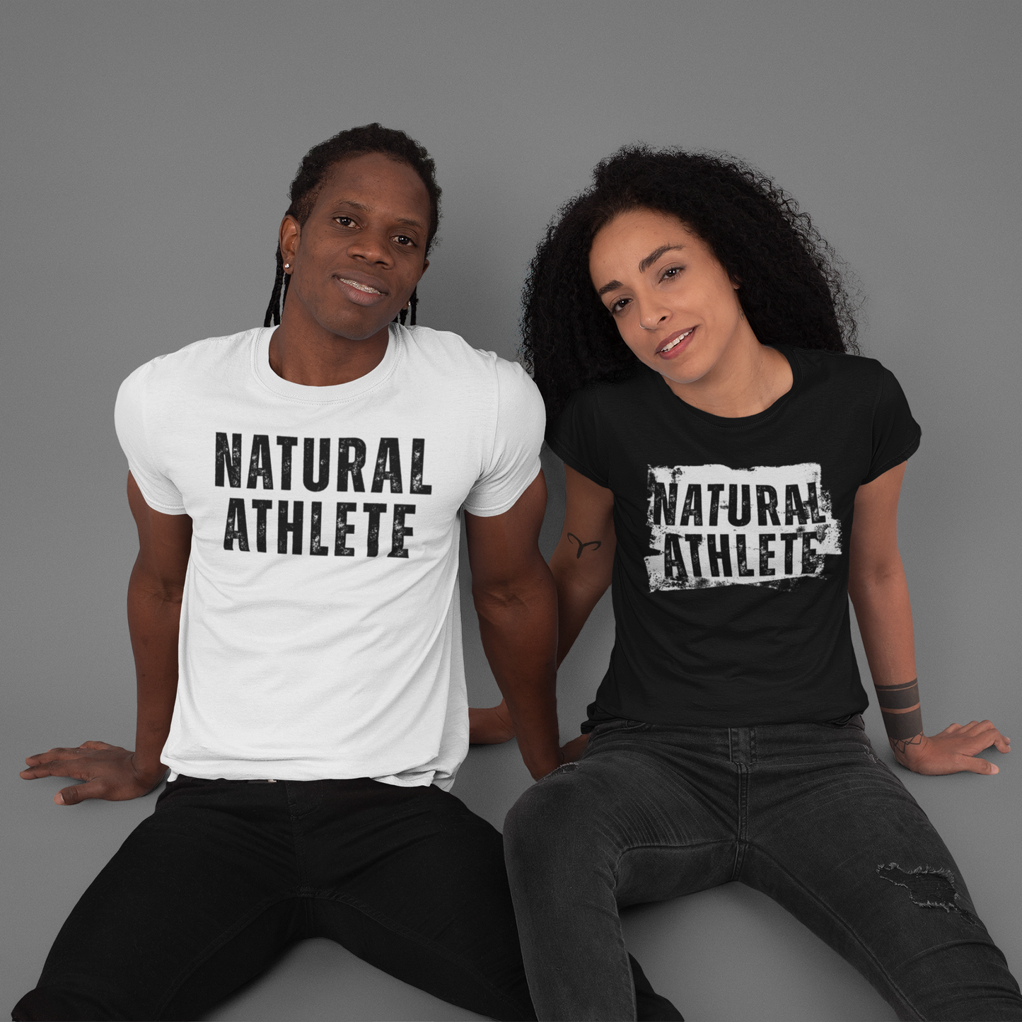 NATURAL ATHLETE Heavy Cotton Tees - Black logo