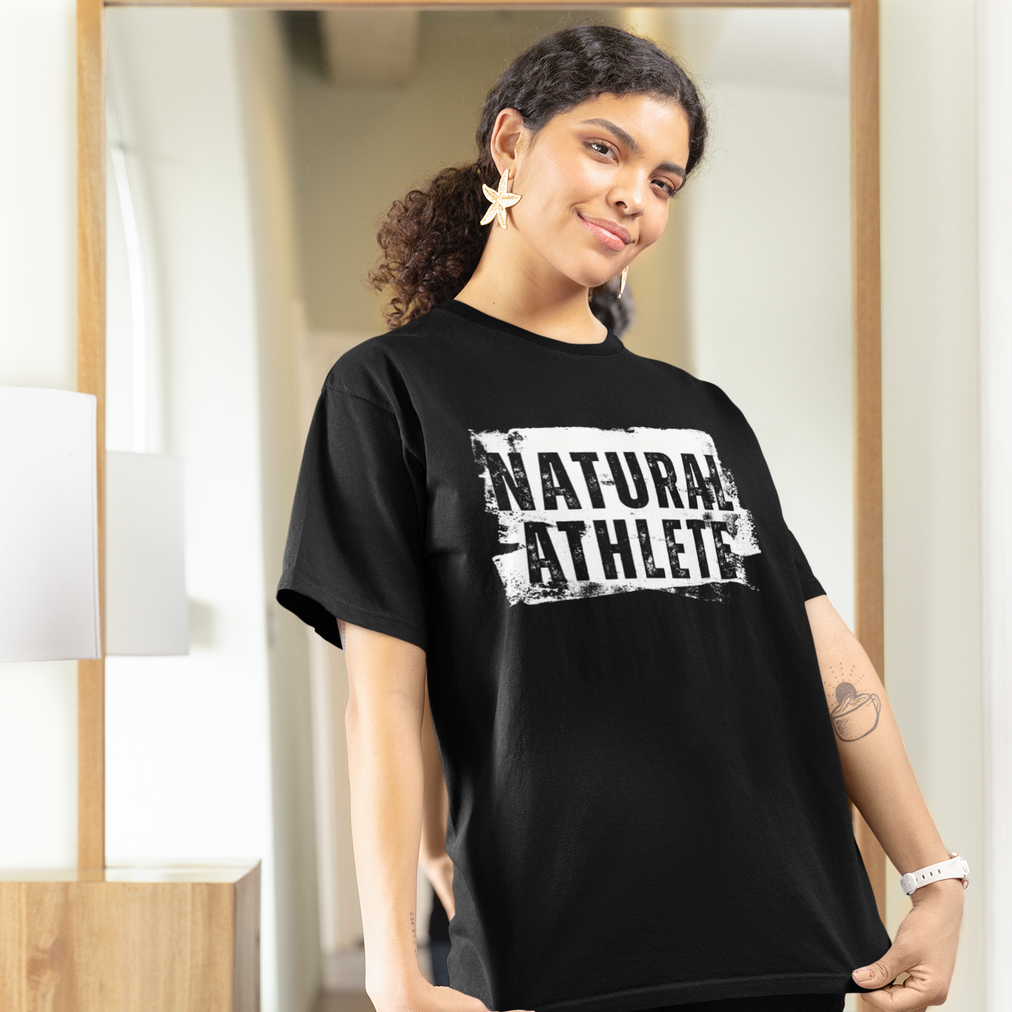NATURAL ATHLETE Heavy Cotton Tees - B&W logo