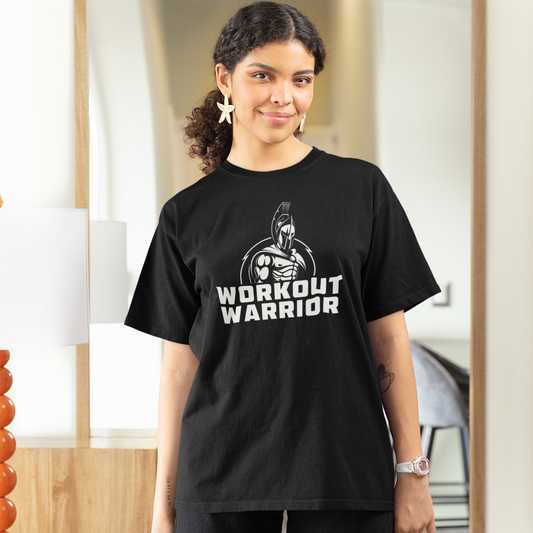 WORKOUT WARRIOR Heavy Cotton Tees - White Bold logo