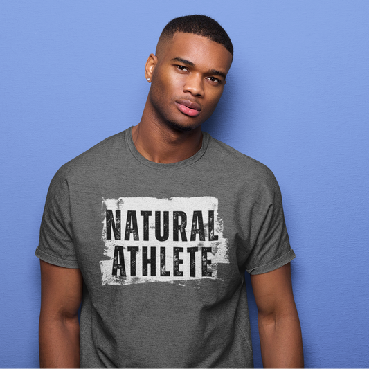 NATURAL ATHLETE Fitted Cotton Tee - B&W logo