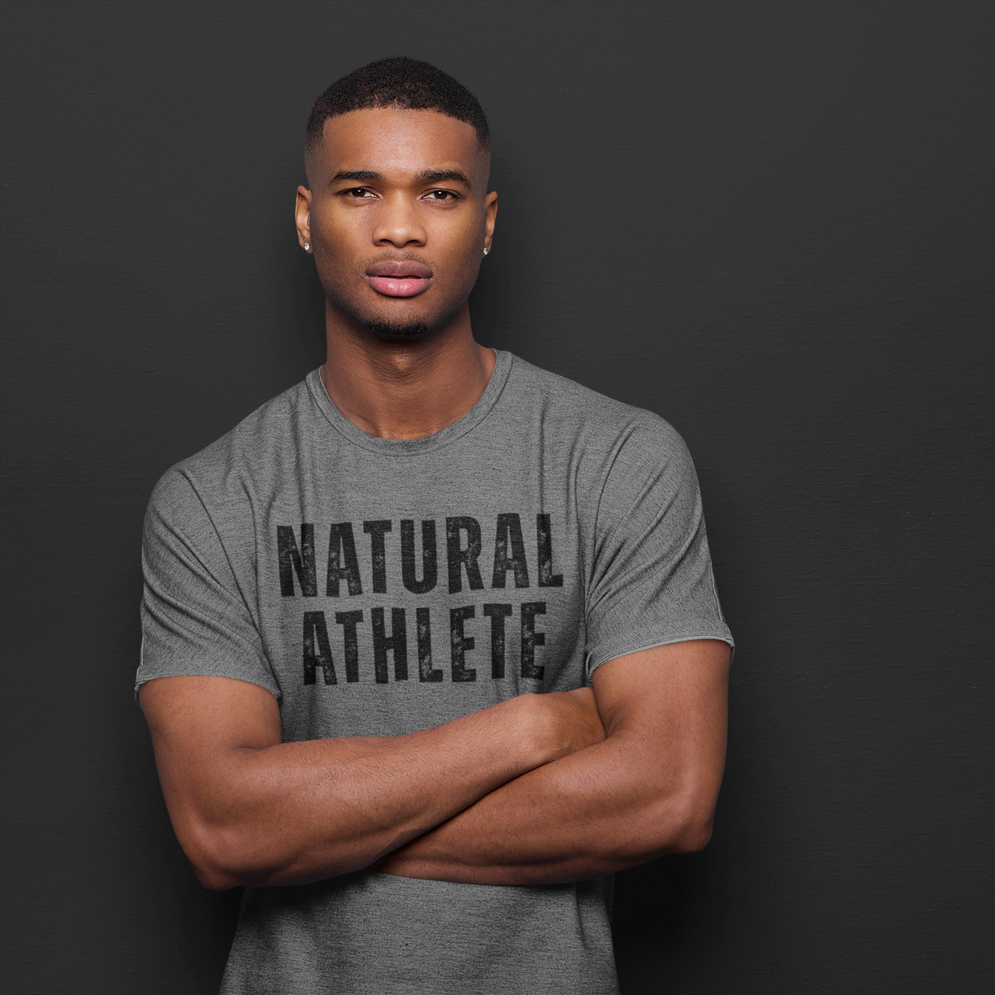 NATURAL ATHLETE Fitted Cotton Tee - Black logo