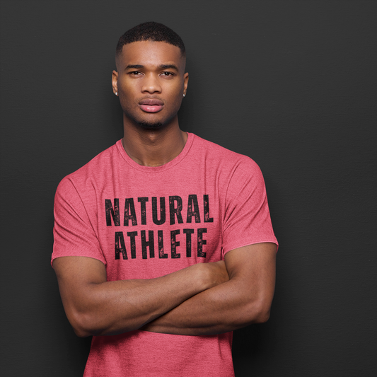 NATURAL ATHLETE Fitted Cotton Tee - Black logo