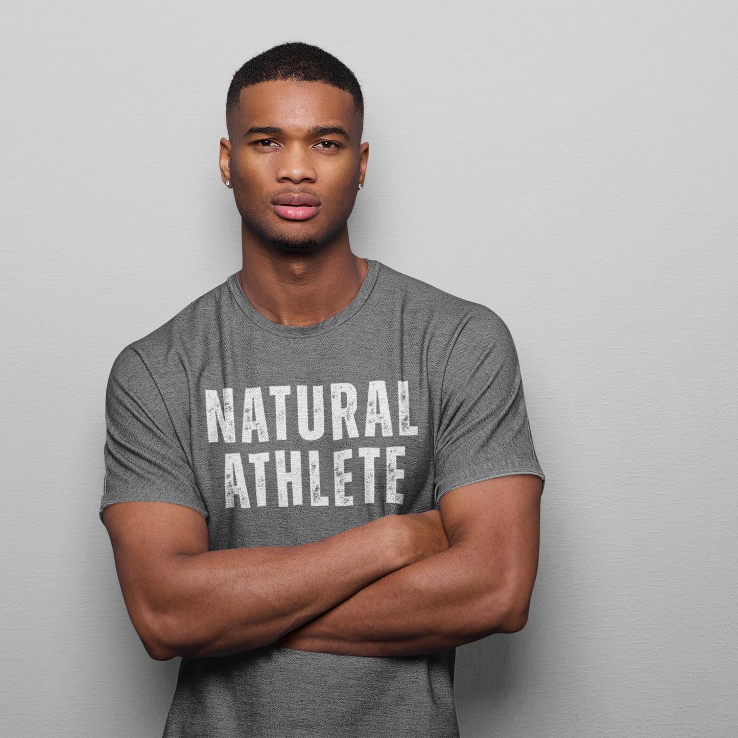 NATURAL ATHLETE Fitted Cotton Tee - White logo