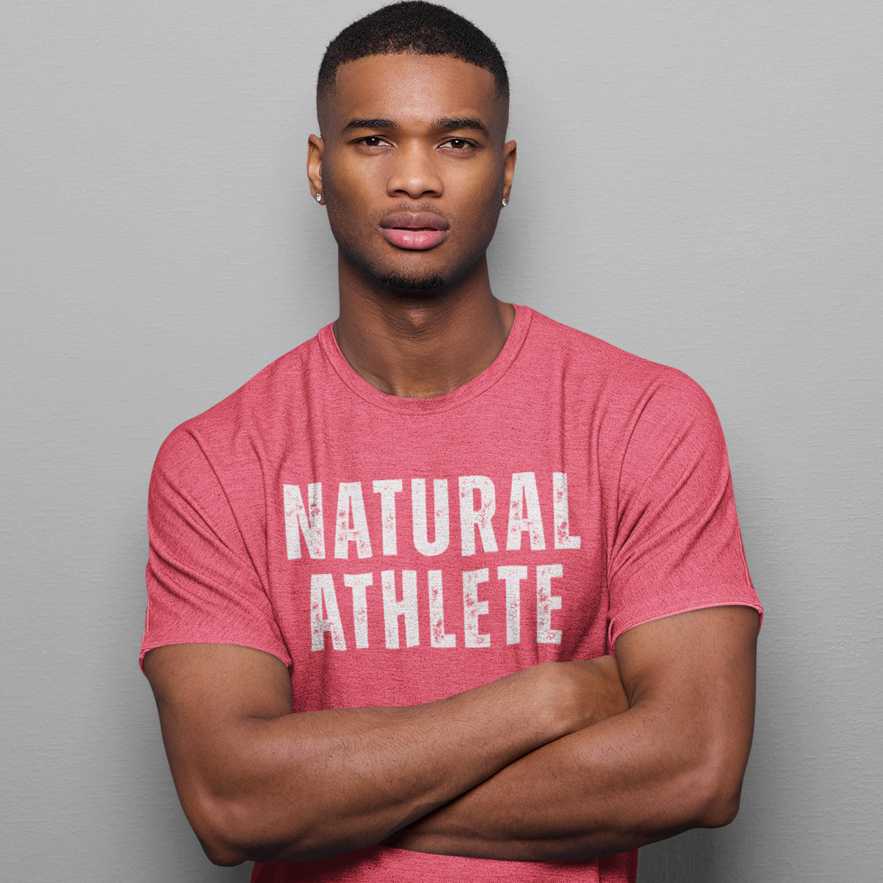 NATURAL ATHLETE Fitted Cotton Tee - White logo