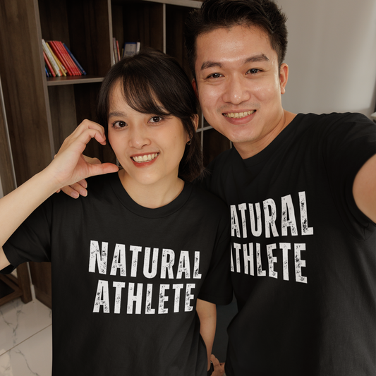 NATURAL ATHLETE Heavy Cotton Tees - White logo