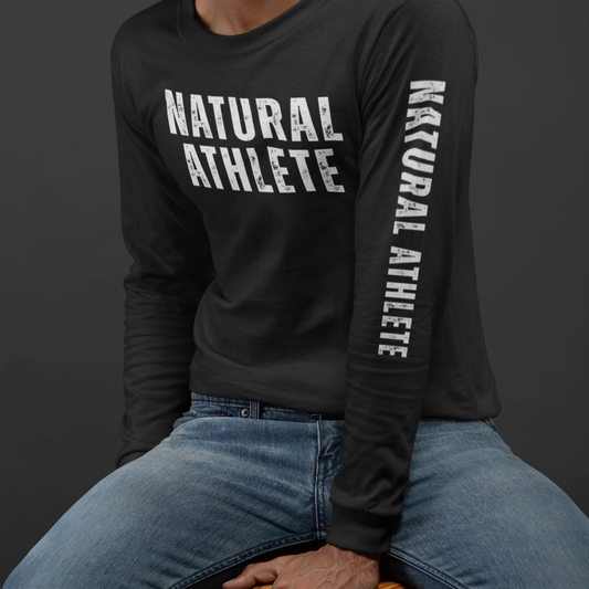NATURAL ATHLETE Long Sleeve Tee - White logo