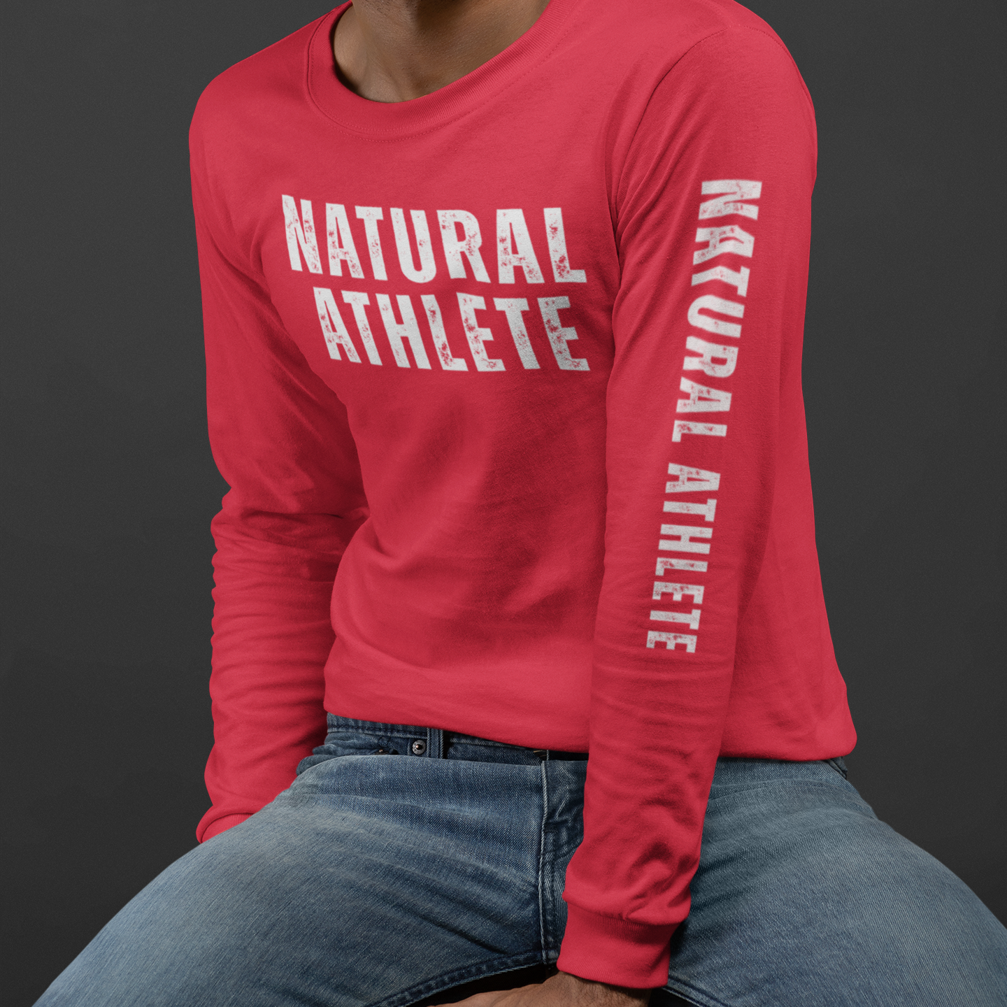 NATURAL ATHLETE Long Sleeve Tee - White logo