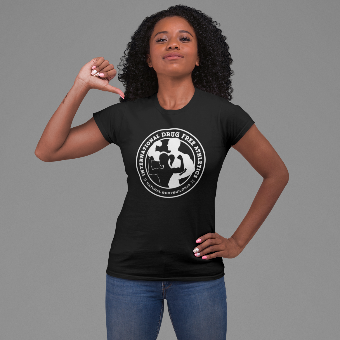 IDFA Ladies Fitted Cotton Tee - White logo