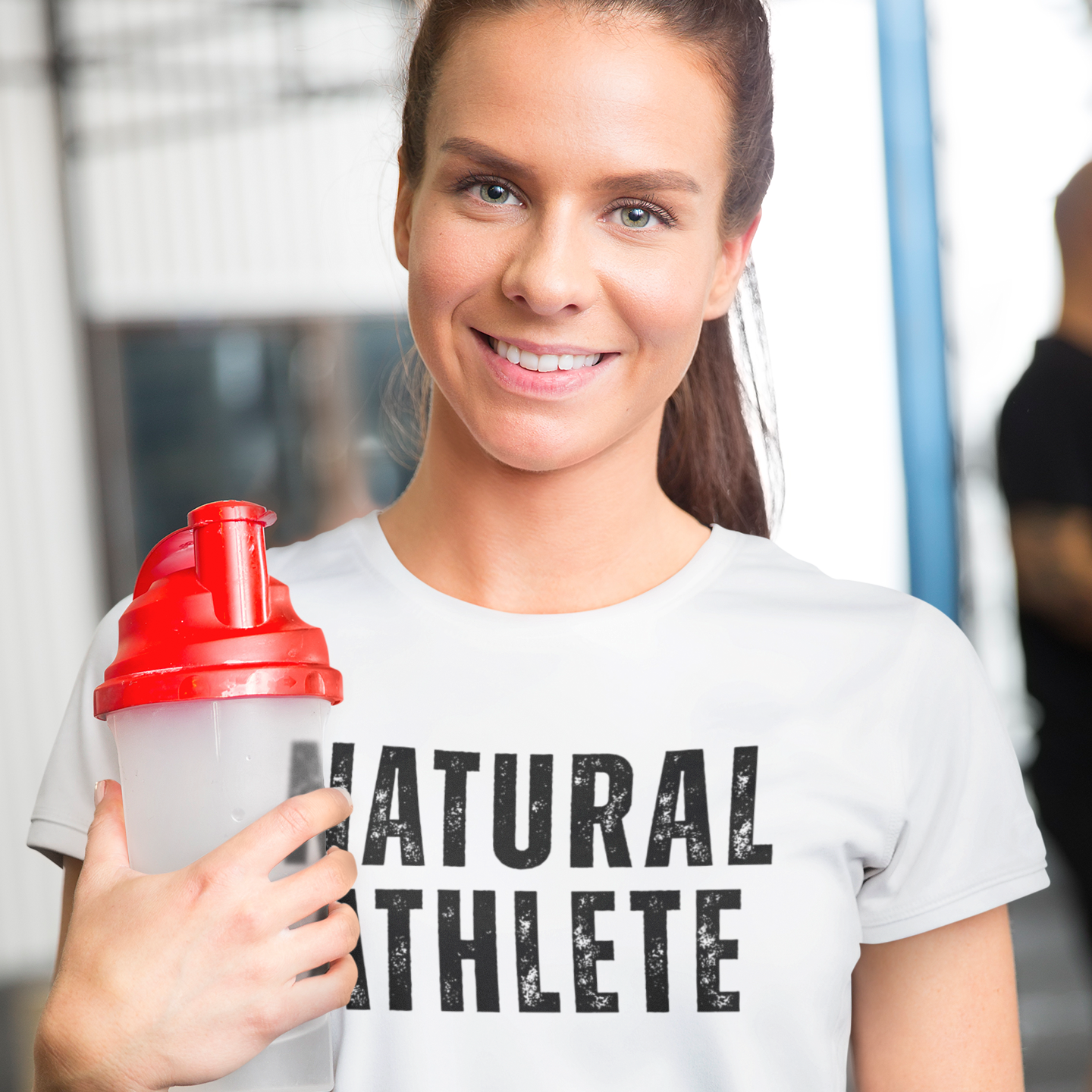 NATURAL ATHLETE Ladies Fitted Cotton Tee - Black logo
