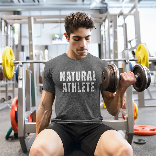 NATURAL ATHLETE Fitted Cotton Tee - White logo