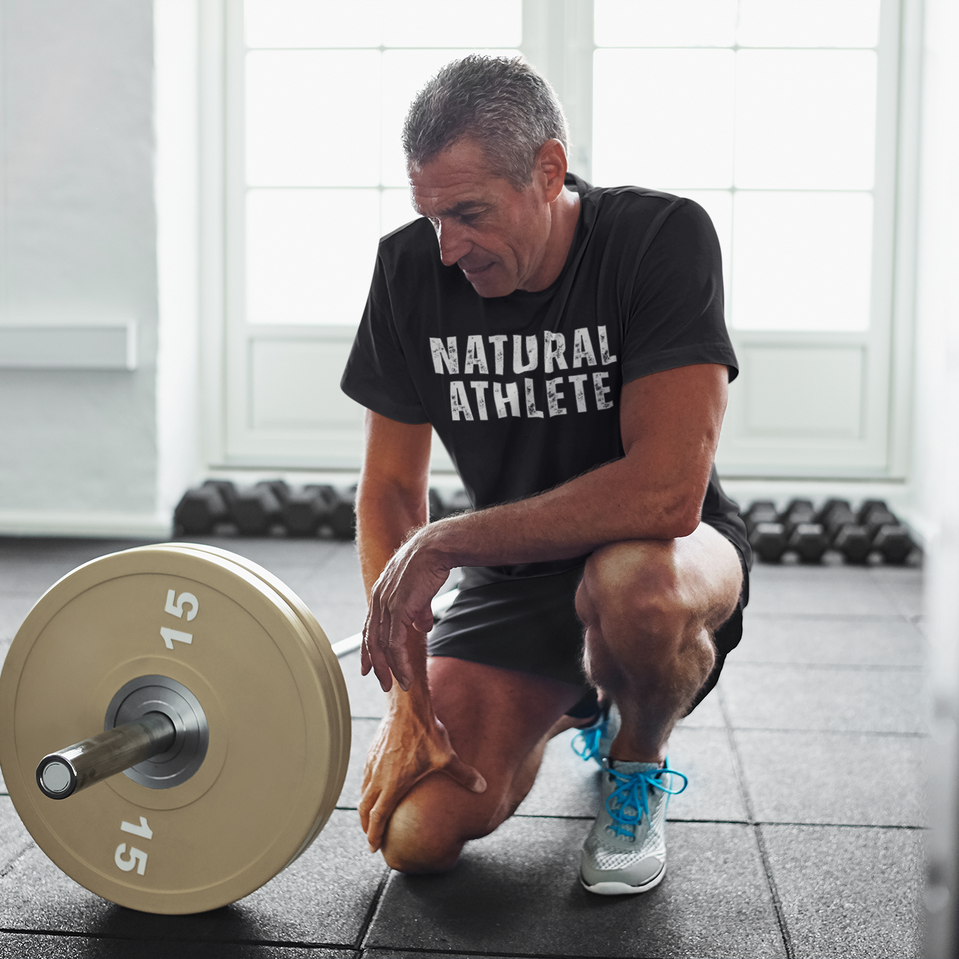 NATURAL ATHLETE Heavy Cotton Tees - White logo