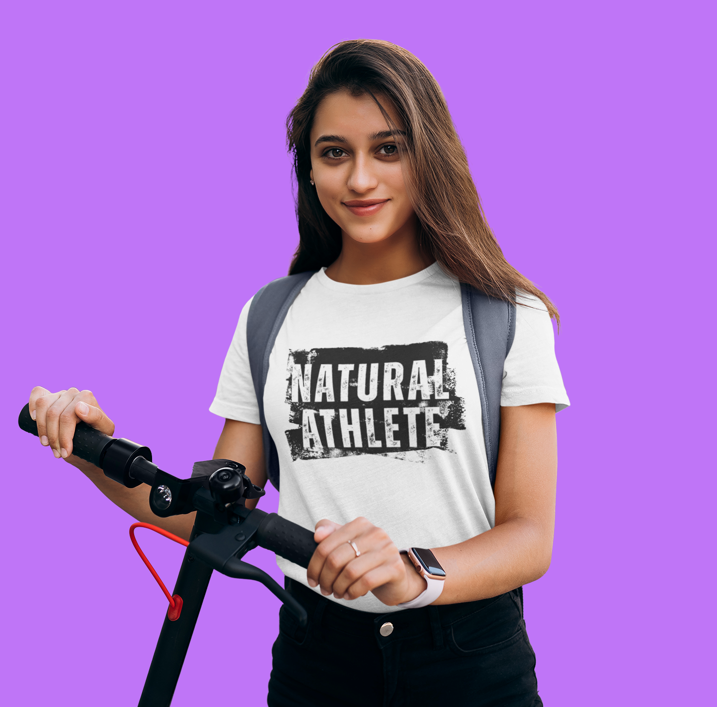 NATURAL ATHLETE Ladies Fitted Cotton Tee - W&B logo